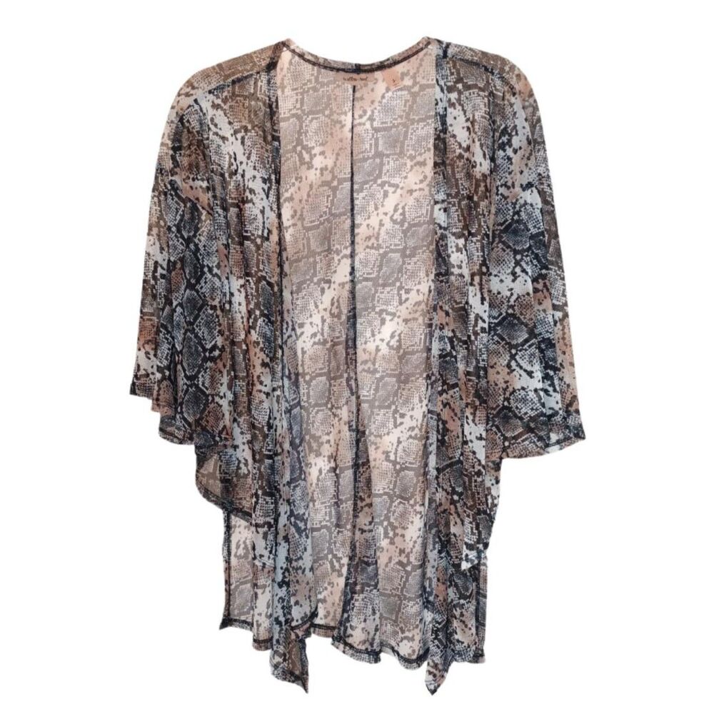 Willow & Root Sheer Draped Open Cardigan Size S Wimsygoth Animal Print Cover